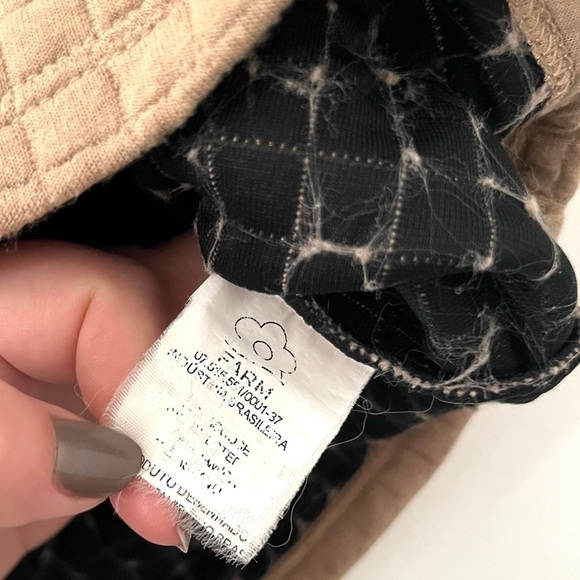 FARM RIO Waffle Texture Caramel Brown Crop Top Size Small - Picture 6 of 6